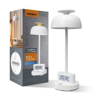 LED лампа настiльна з акумулятором VIDEX VL-TF24W 8W 4000K+RGB White (VL-TF24W) VL-TF24 фото