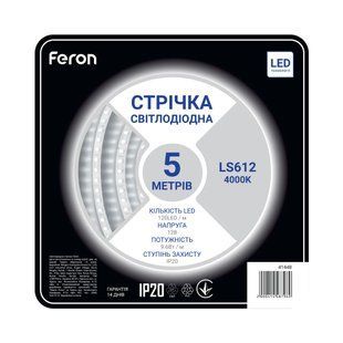 Светодиодная лента Feron LS612 12В 9.6Вт/м 4000K 41448 фото
