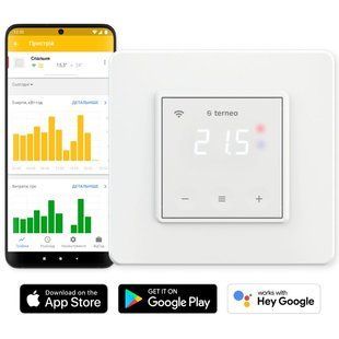 Терморегулятор terneo sx, wi-fi, для теплого пола, белый 48454576 фото
