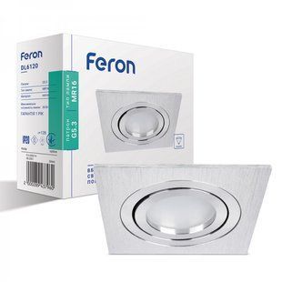 Встроенный светильник Feron DL6120 под лампу серебро 28943 фото