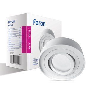 Вбудований поворотний світильник Feron ML344 під лампу білий 40115 фото