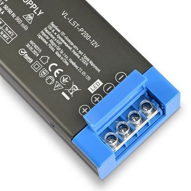 Блок живлення для LED стрічки VIDEX DC12V 16.6A 200 Вт IP20 (VL-LST-P200-12V) VL-LST-P200-12V фото