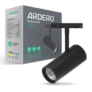 Світлодіодний магнітний трековий світильник Ardero MGN303ARD 20Вт 4000K чорний 80148 фото