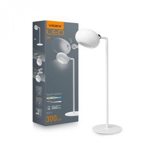 LED лампа настiльна з акумулятором VIDEX VLE-TF18W 3Вт 3000-5500K Біла VLE-TF18B фото