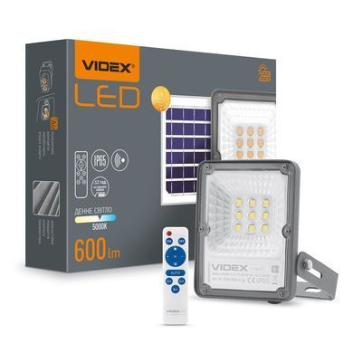 LED прожектор автономный VIDEX 600 Лм 20 Вт 5000K сенсорной, на солнечной батарее (VL-FSO-205-S) VL-FSO-205-S фото